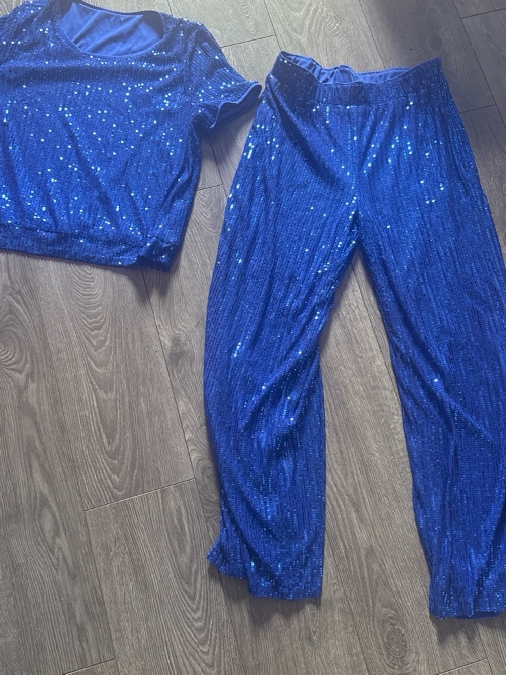 Women’s Sequin Jogger Pants — Blue